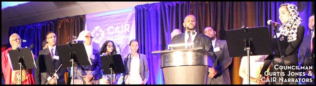 Councilman Jones addresses the audience