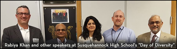 Rabiya Khan and other speakers at Susquehannock High School's Day of Diversity.