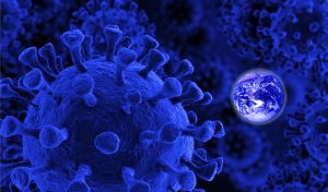 Earth and Coronavirus graphic