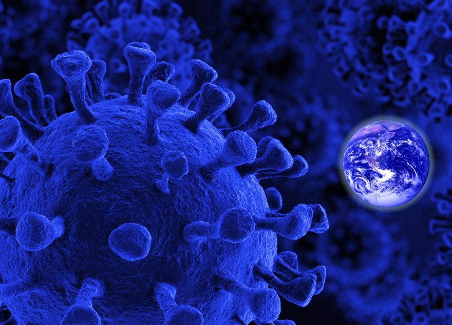 Earth and Coronavirus graphic
