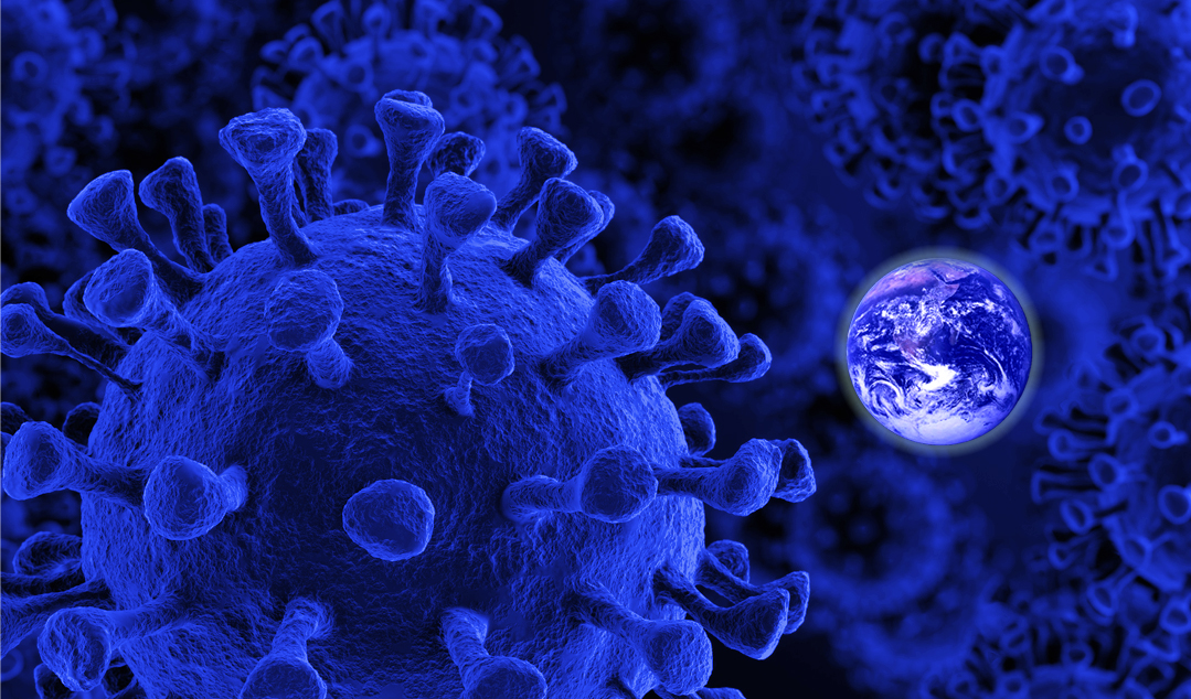 Earth and Coronavirus graphic