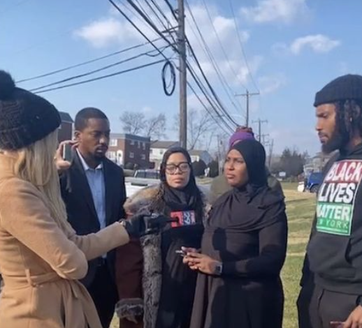 Taliyah Holmes speaks to the press on December 22, 2021.