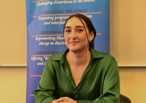 Natalie Abulhawa at Press Conference Announcing EEOC Complaint Alleging Unlawful Firing