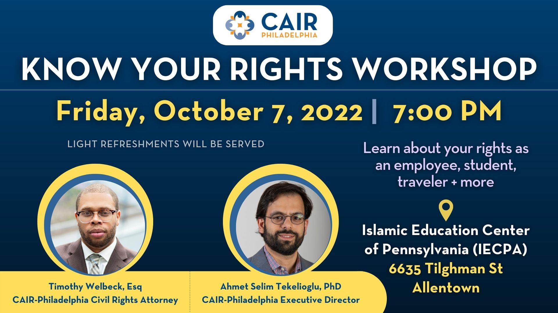 Know Your Rights Workshop Allentown Cair Philadelphia