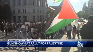 Gun Brandished in Harrisburg - Screengrab from WGAL broadcast