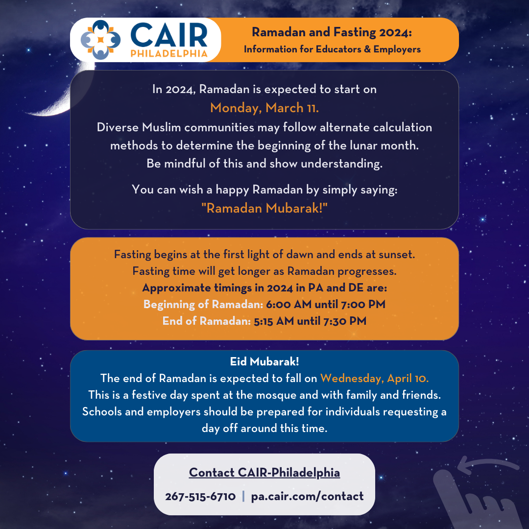Ramadan and Fasting 2024 Information for Educators & Employers CAIR