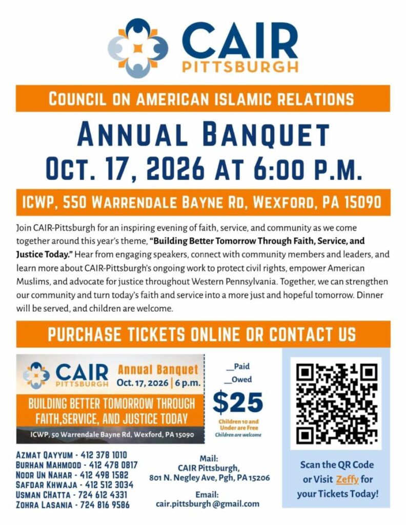 CAIR-Pittsburgh Annual Banquet October 17